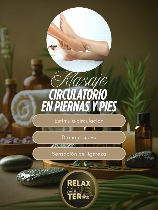 Masaje circulatorio en piernas y pies 30 min