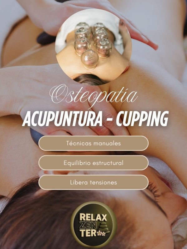 Osteopatía, acupuntura - cupping 30 min